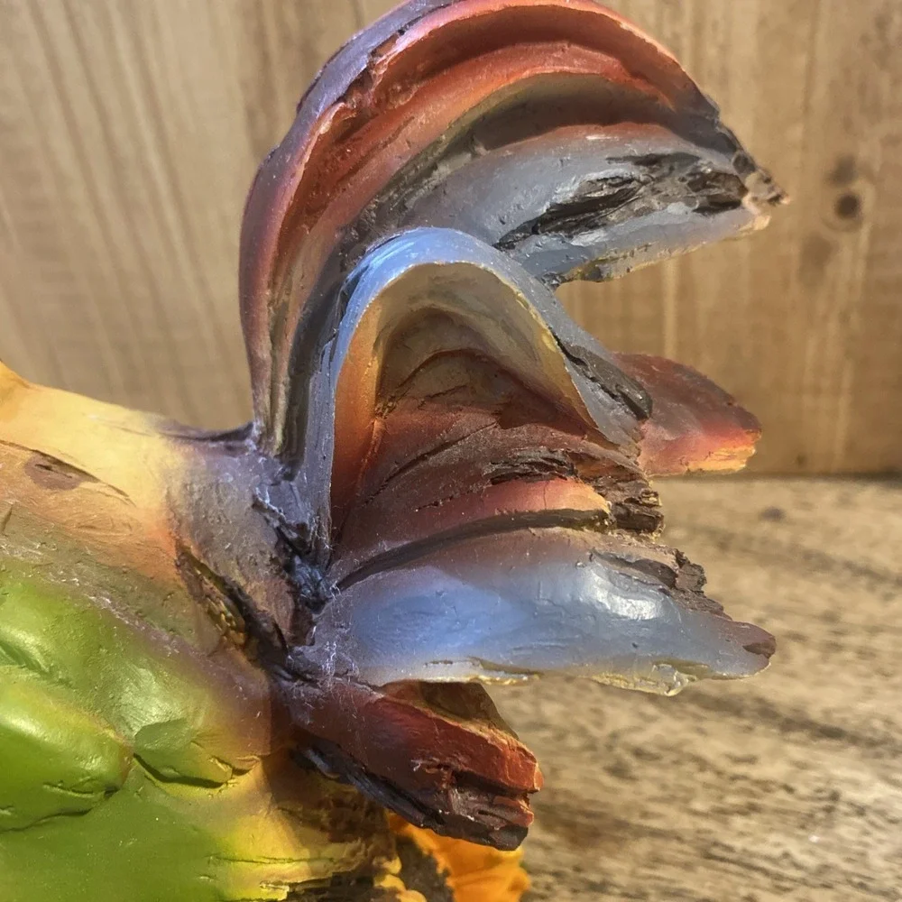 Vintage Rooster, Colorful, Resin Figurine Country Decor Farmhouse Figuring